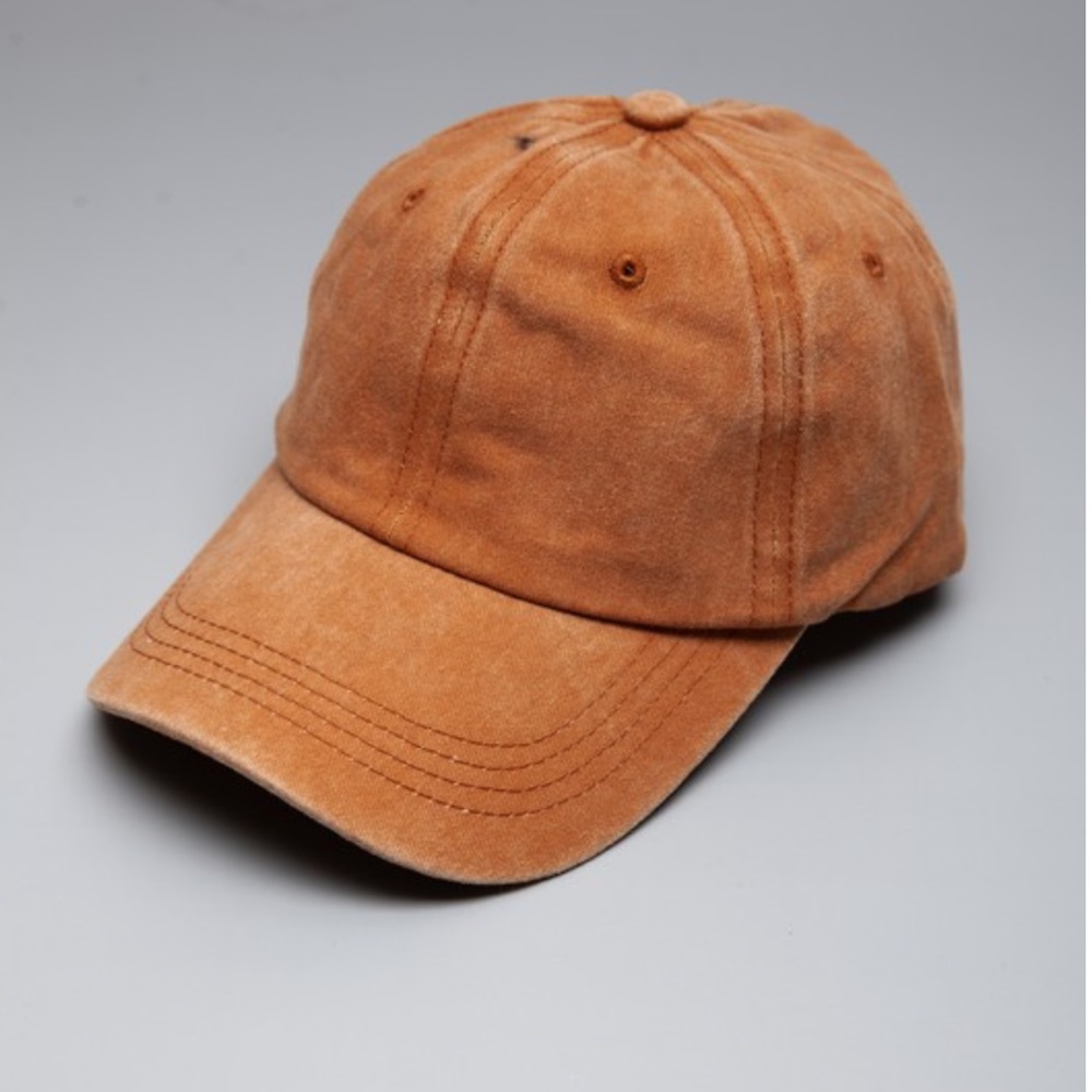 CLASSIC PLAIN VINTAGE WASHED BASEBALL CAP in Washed Brown Terracotta